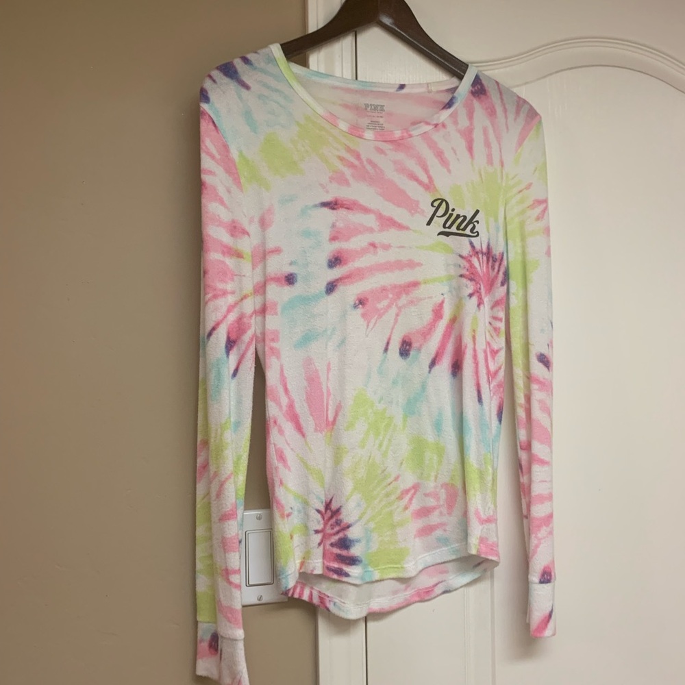PINK Victoria's Secret Tie-Dye Long Sleeve PJ top